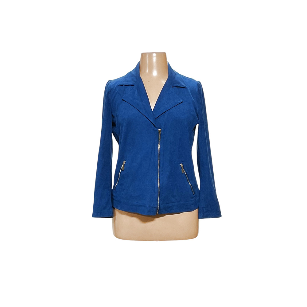 Chico's Blue Polyester Basic Jacket - image 1